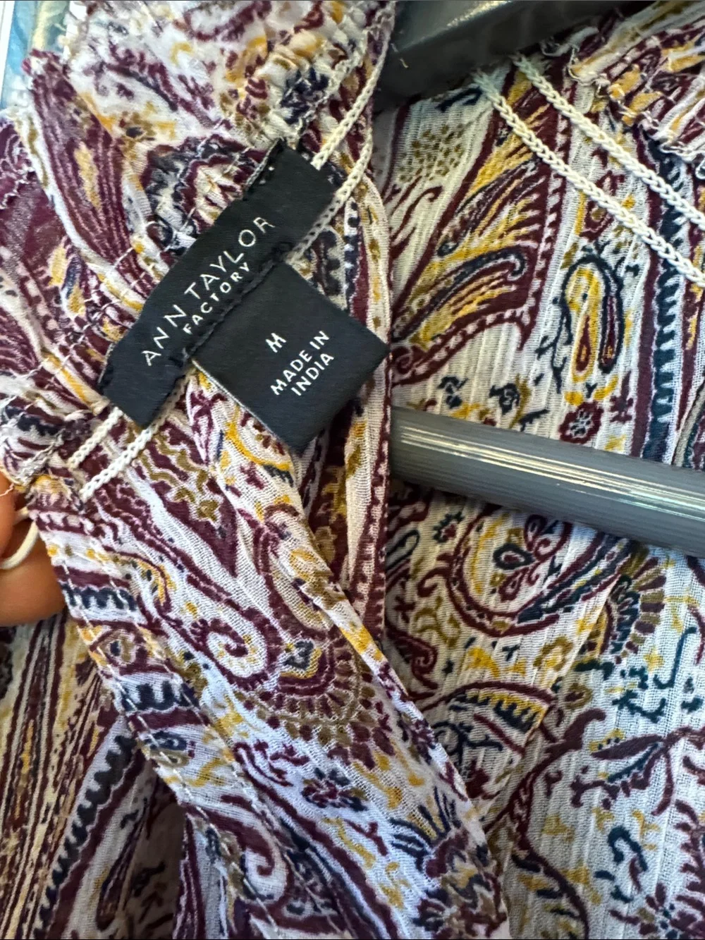 Ann Taylor Factory sheer paisley dress M - Picture 8 of 8
